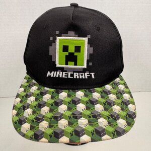 Minecraft Creeper Snapback Hat Flat Brim Green Pixel Youth Cap 2021